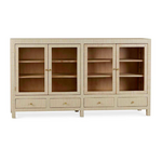 Outside The Box 84x16x48 Kagu Rattan 4 Door Low Cabinet In Natural - RNAT