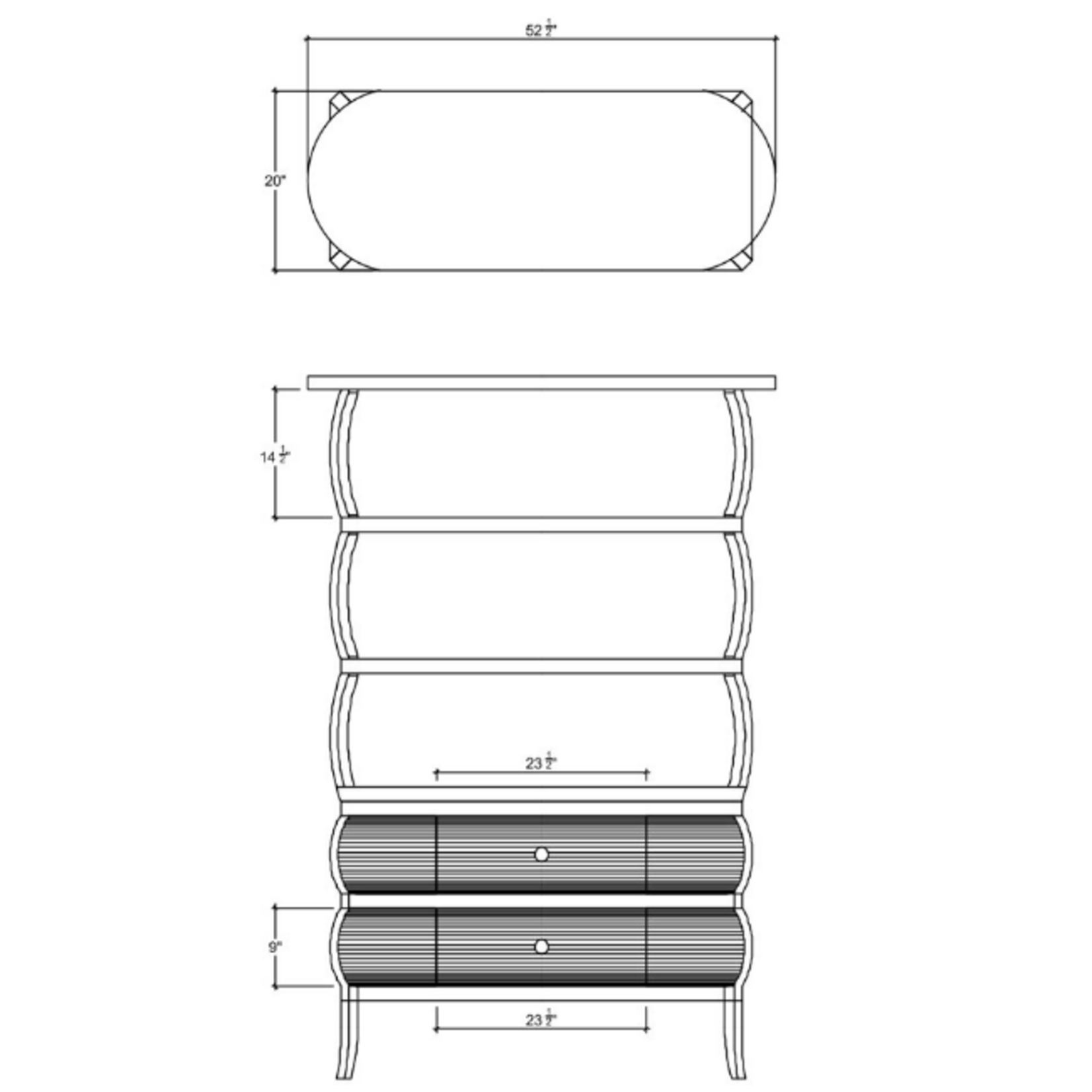 Outside The Box 79x20x52 Savannah Rattan Wrapped Wood Open Bookcase In White Wash - RWWS