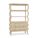 Outside The Box 79x20x52 Savannah Rattan Wrapped Wood Open Bookcase In Natural - RNAT