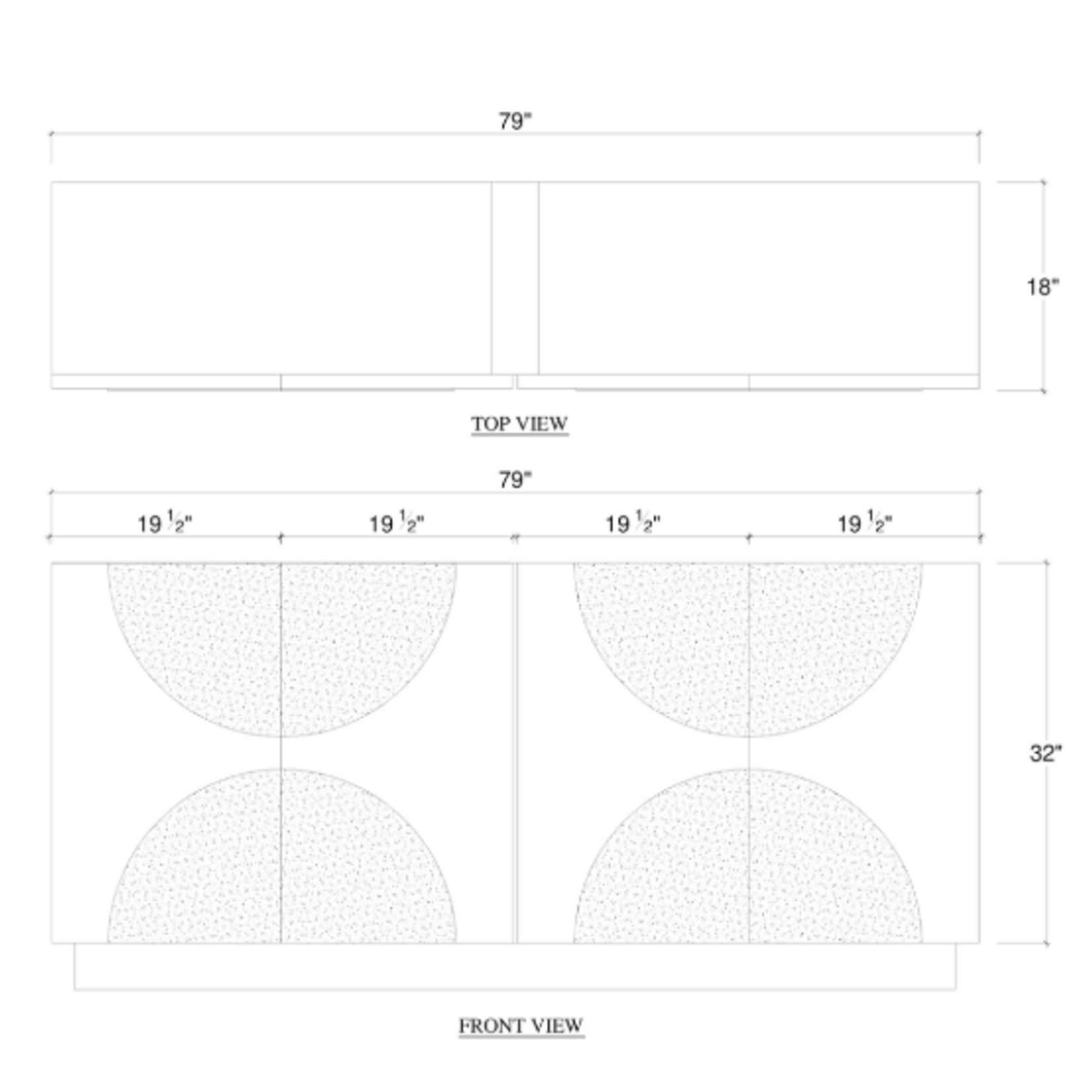 Outside The Box 79x18x36 Astoria Solid Mahogany 4 Door Sideboard In Rugged White - RGW