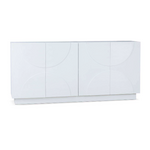 Outside The Box 79x18x36 Astoria Solid Mahogany 4 Door Sideboard In Rugged White - RGW