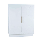 Outside The Box 70x21x56 Astoria Solid Mahogany 2 Door Bar Cabinet In Rugged White - RGW