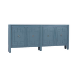 Outside The Box 90x9x38 Knightsbridge Solid Mahogany 4 Door Slim Sideboard In Shale Blue - SHB