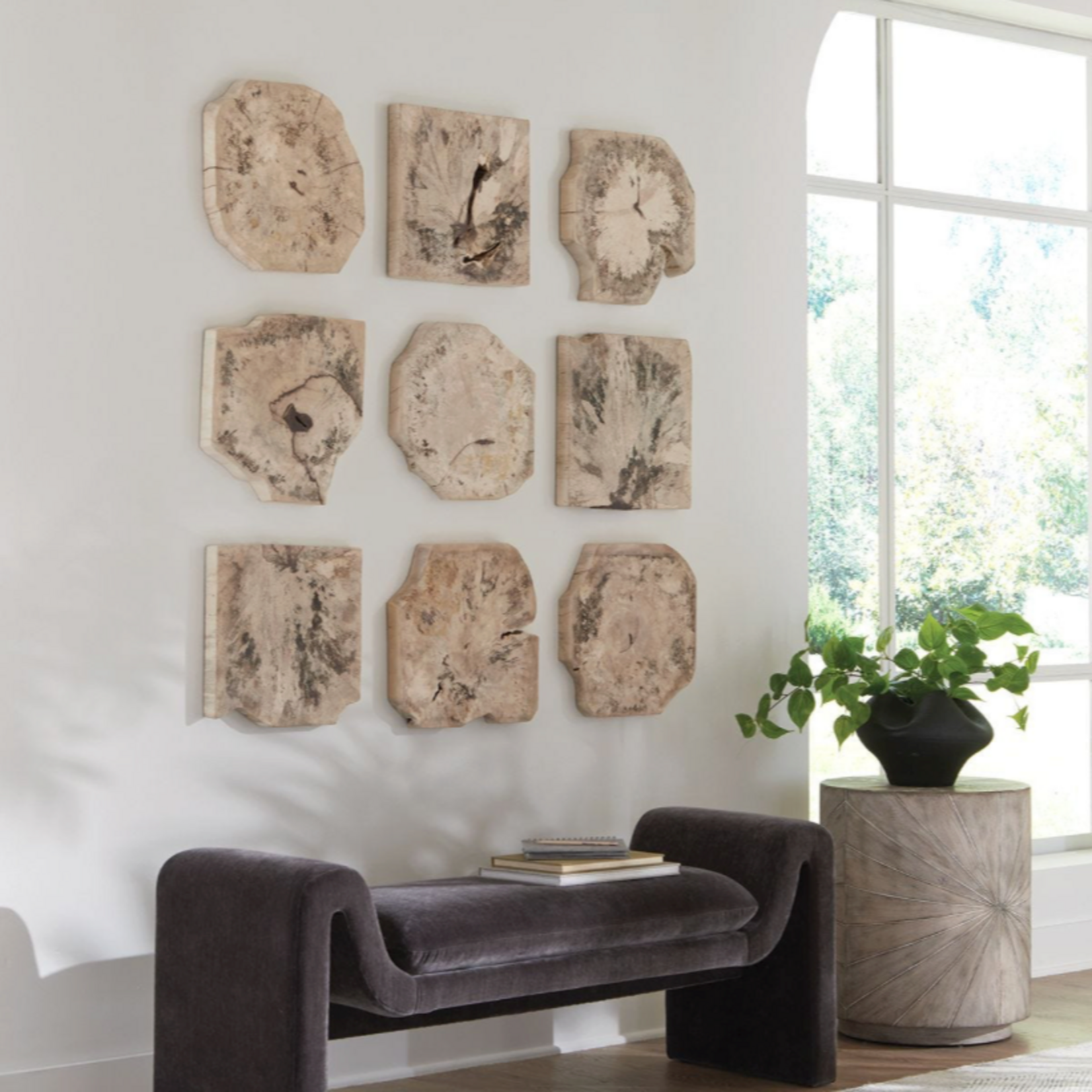 Outside The Box Set Of 9 Bahati Bleached Tamarind Wood Wall Art