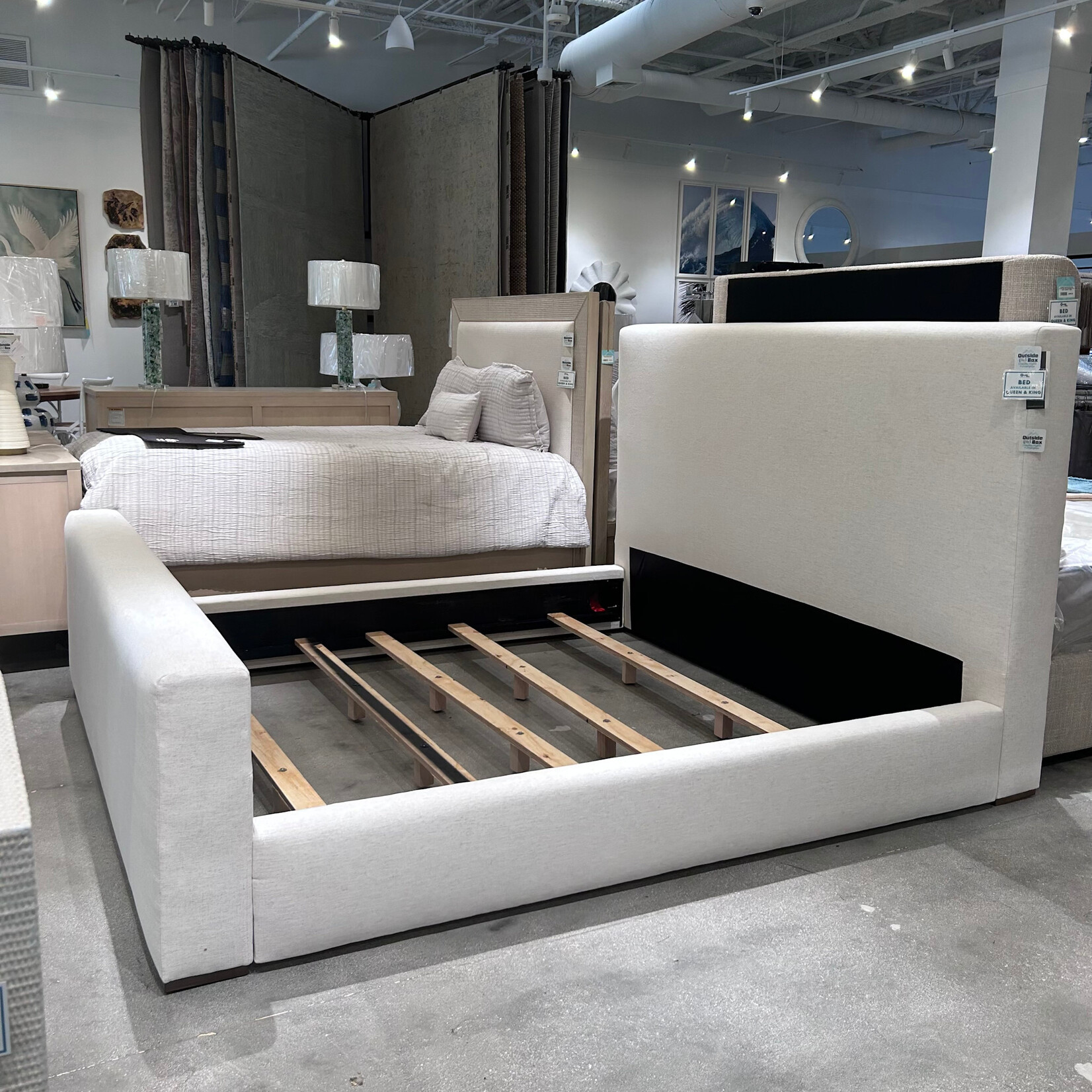 Outside The Box 70x90x54 Bowie Nomad Snow Crypton Performance Upholstered Queen Bed  F-001201-1 (Tier 4 )