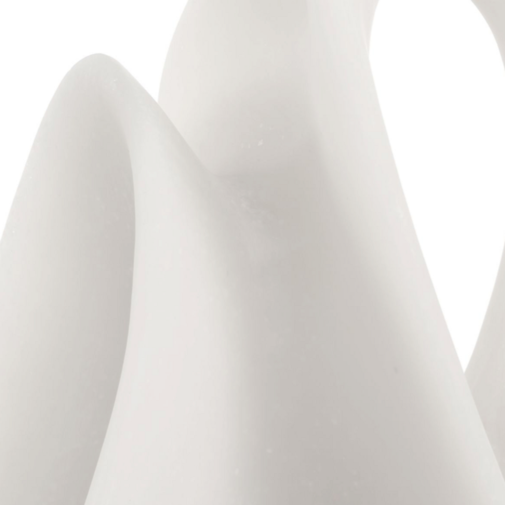 Outside The Box 15" & 9" Set of 2 Silent Wave White Curves Man-Made Stone Sculpture