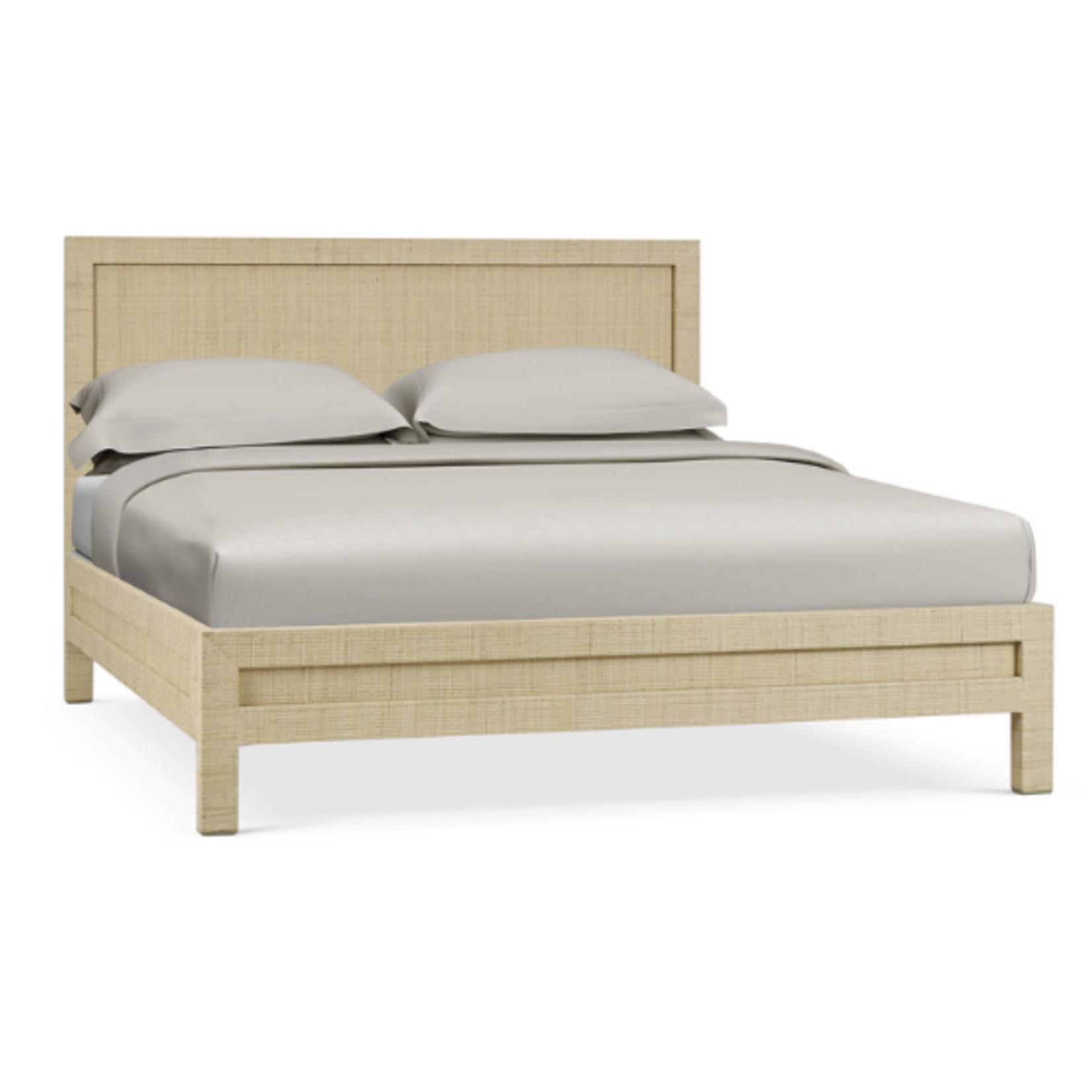 Outside The Box 80x85x56 Kagu Rattan Wrapped Solid Wood King Bed In Natural - RNAT