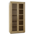 Outside The Box 91x19x45 Tuscan Rustic Weathered Distressed Teak 2 Glass Door Cabinet In Natural - TNT