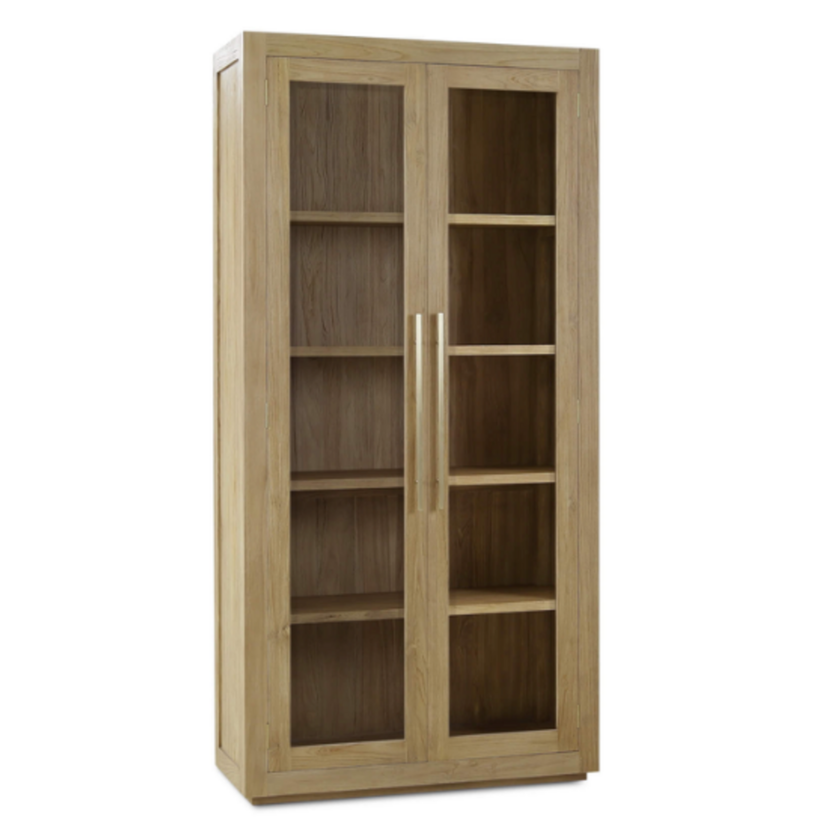 Outside The Box 91x19x45 Tuscan Rustic Weathered Distressed Teak 2 Glass Door Cabinet In Natural - TNT