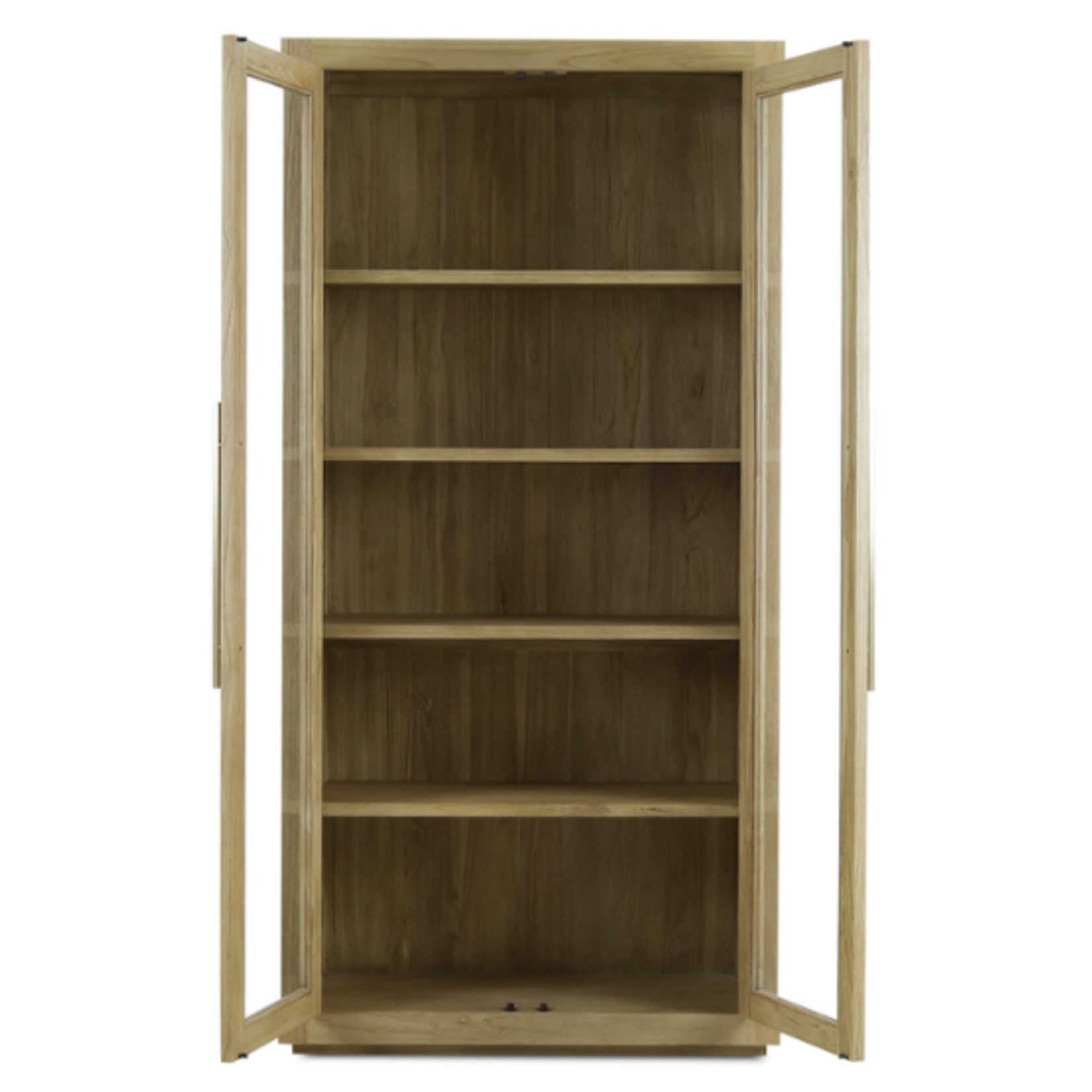 Outside The Box 91x19x45 Tuscan Rustic Weathered Distressed Teak 2 Glass Door Cabinet In Natural - TNT