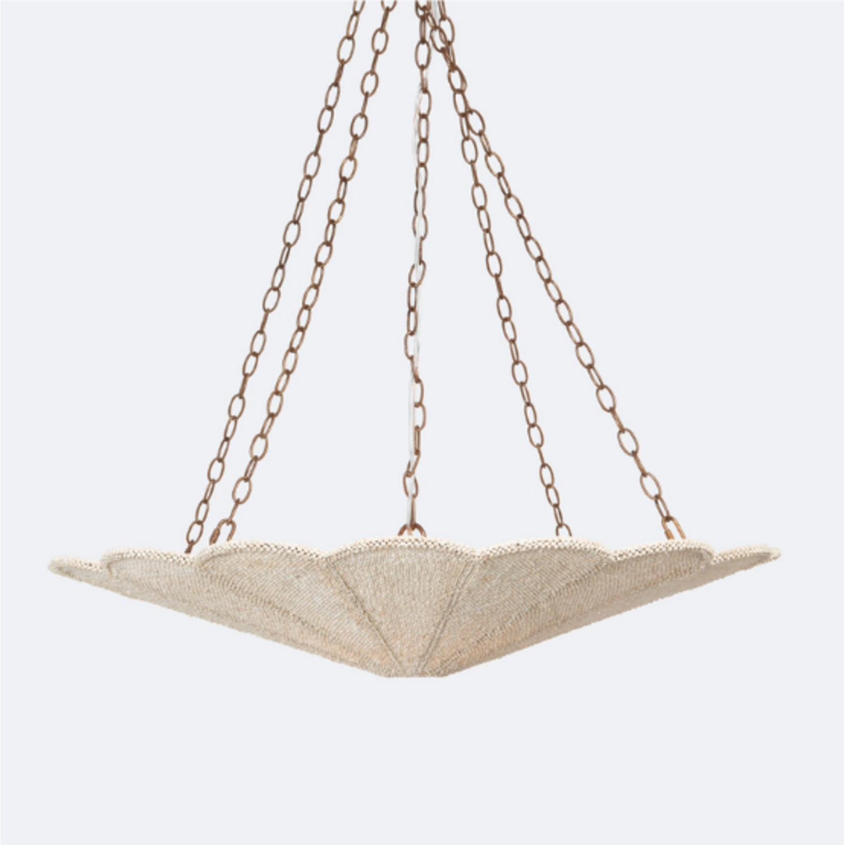 Outside The Box 38" Made Goods Sofia Natural Hand Woven Coco Beads Chandelier