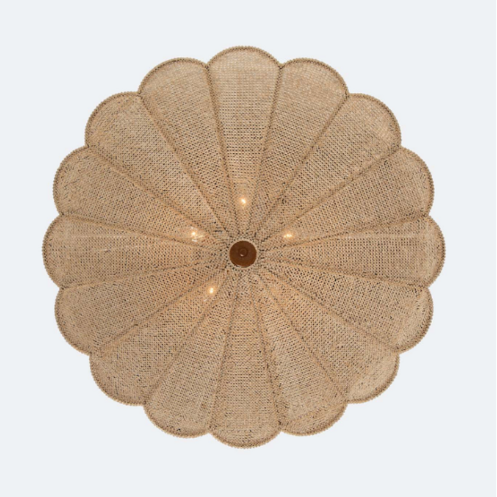 Outside The Box 30" Made Goods Sofia Natural Hand Woven Coco Beads Chandelier