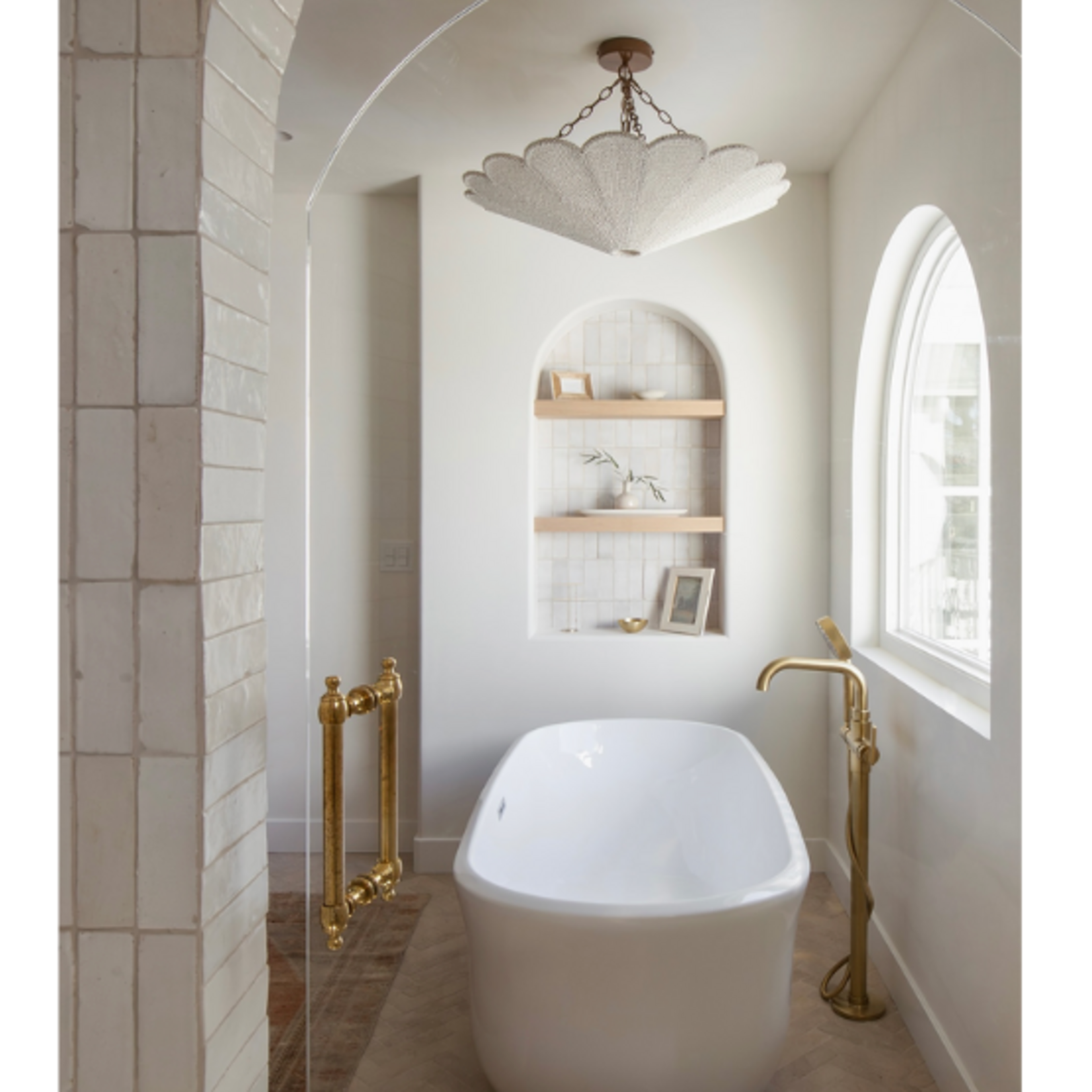 Outside The Box 30" Made Goods Sofia Natural Hand Woven Coco Beads Chandelier