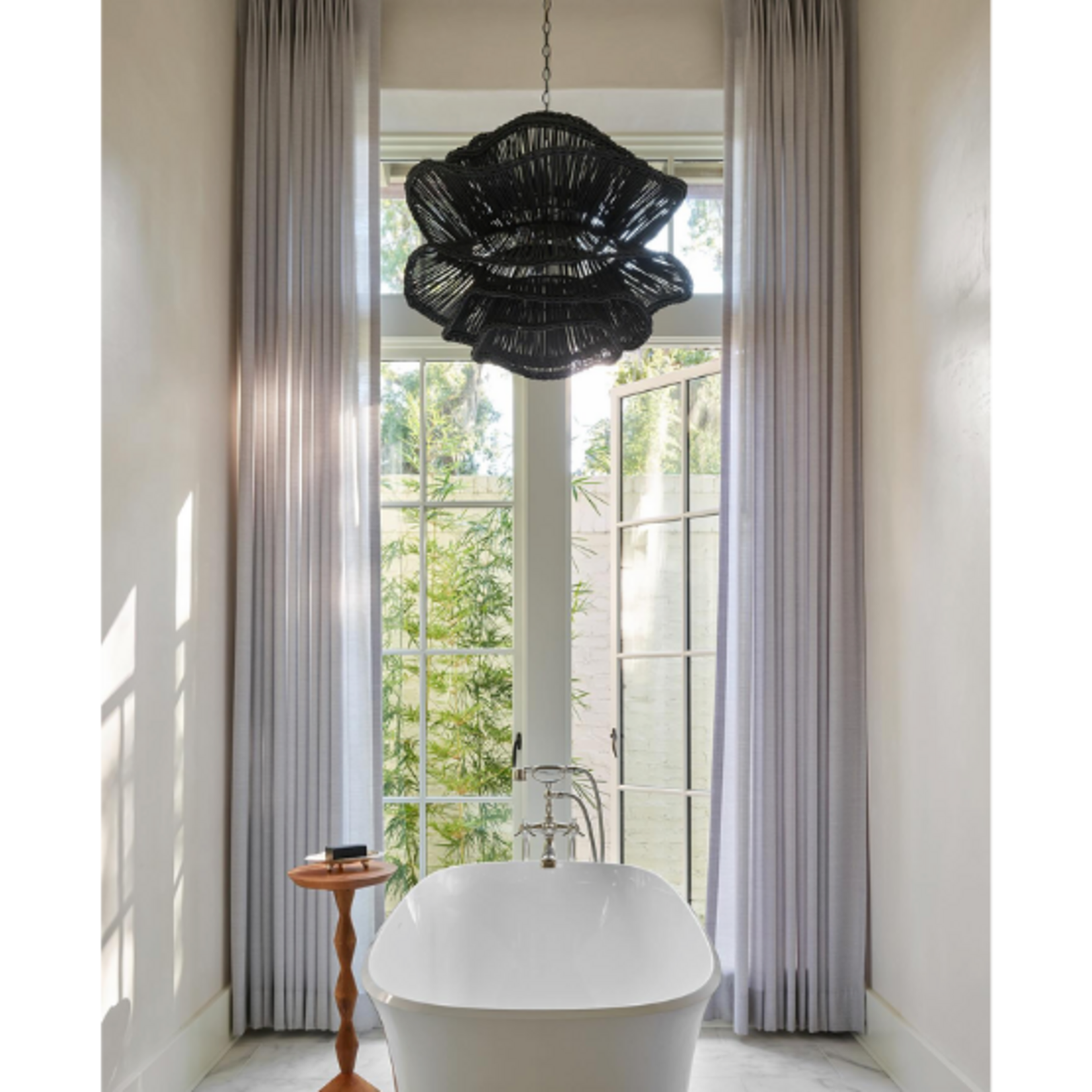 Outside The Box 18" Made Goods Alondra Dark Charcoal Rattan Chandelier