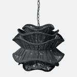 Outside The Box 18" Made Goods Alondra Dark Charcoal Rattan Chandelier