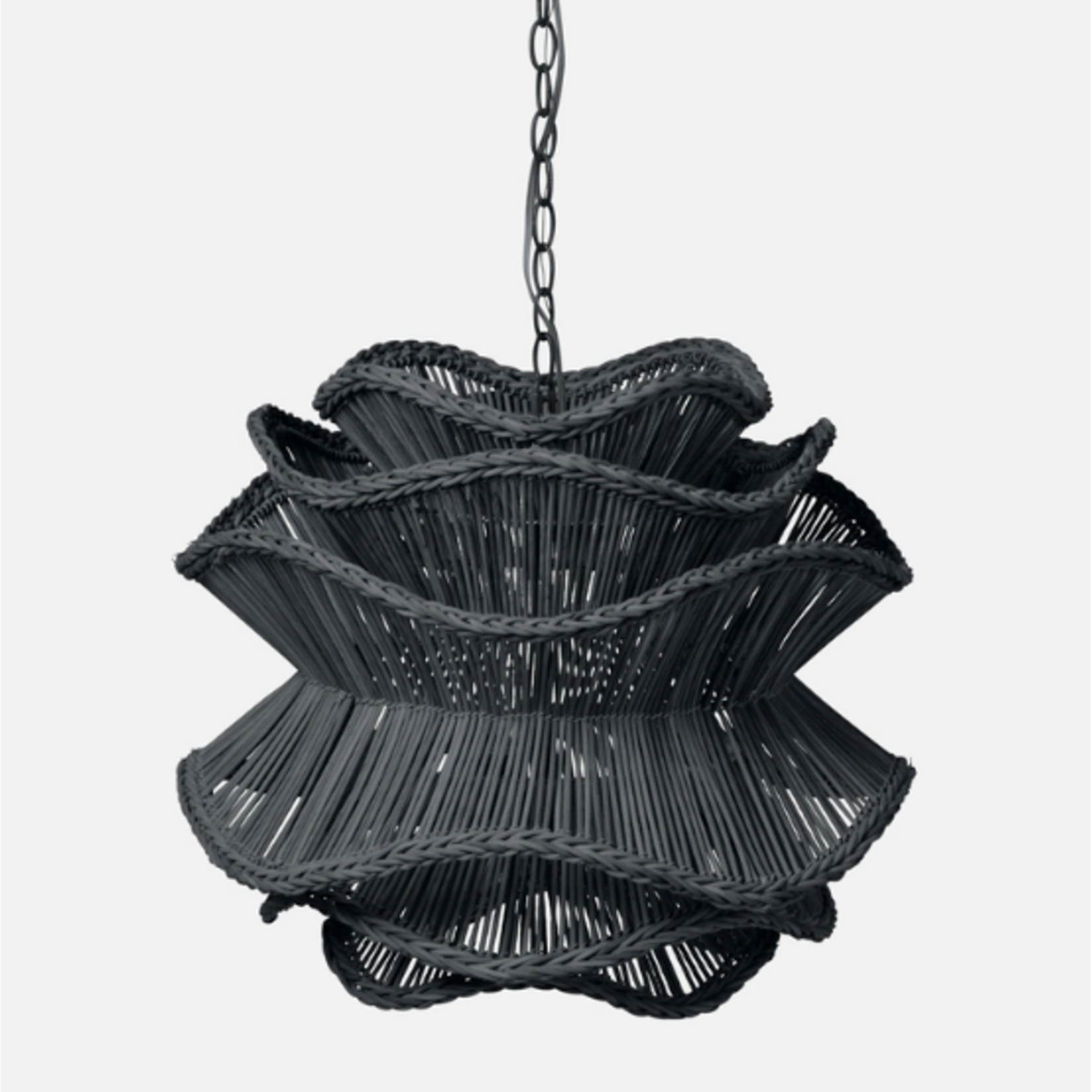 Outside The Box 18" Made Goods Alondra Dark Charcoal Rattan Chandelier