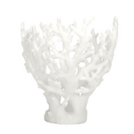 Outside The Box 15" Acton Coral White Poly-Resin Sculpture Vase