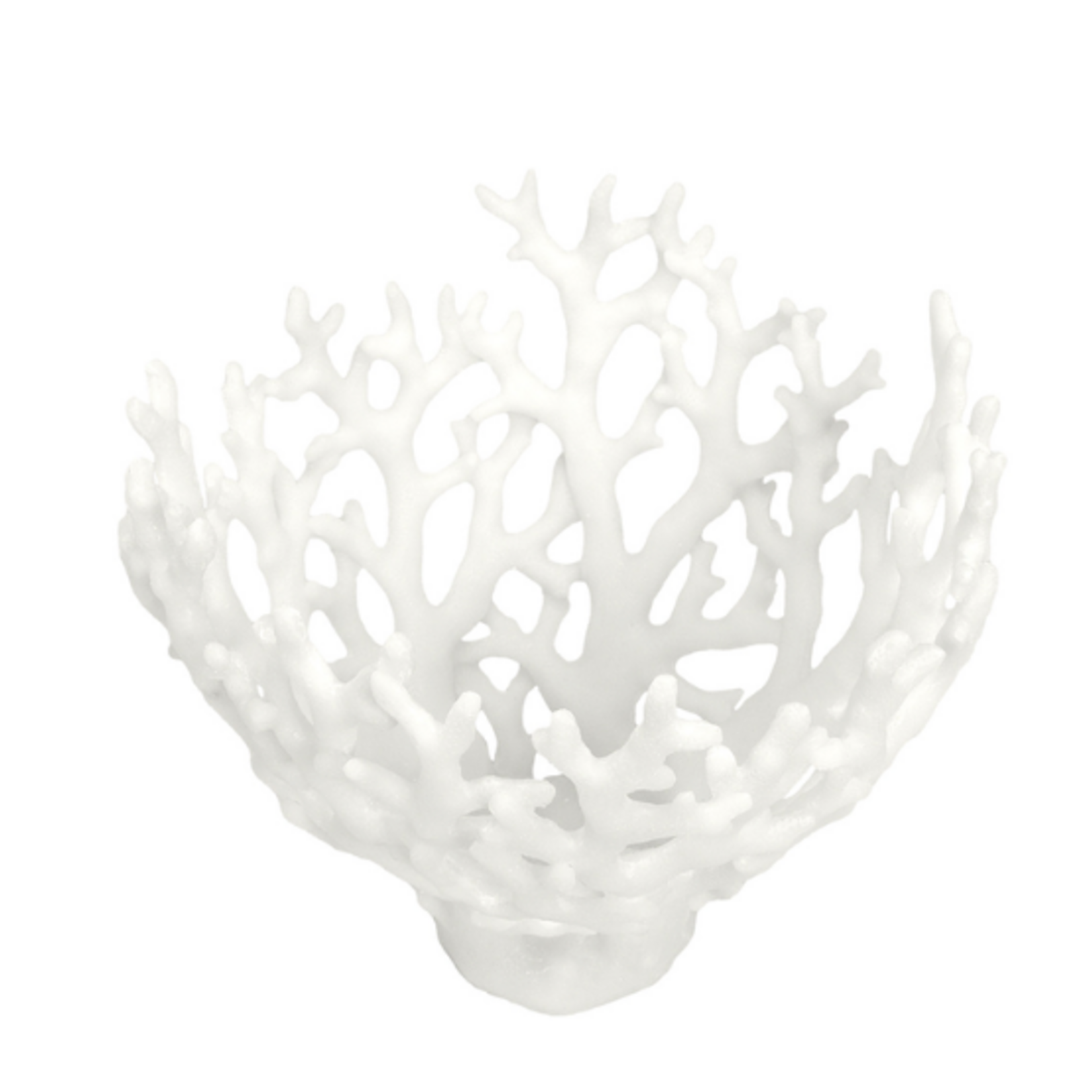 Outside The Box 15" Acton Coral White Poly-Resin Sculpture Vase