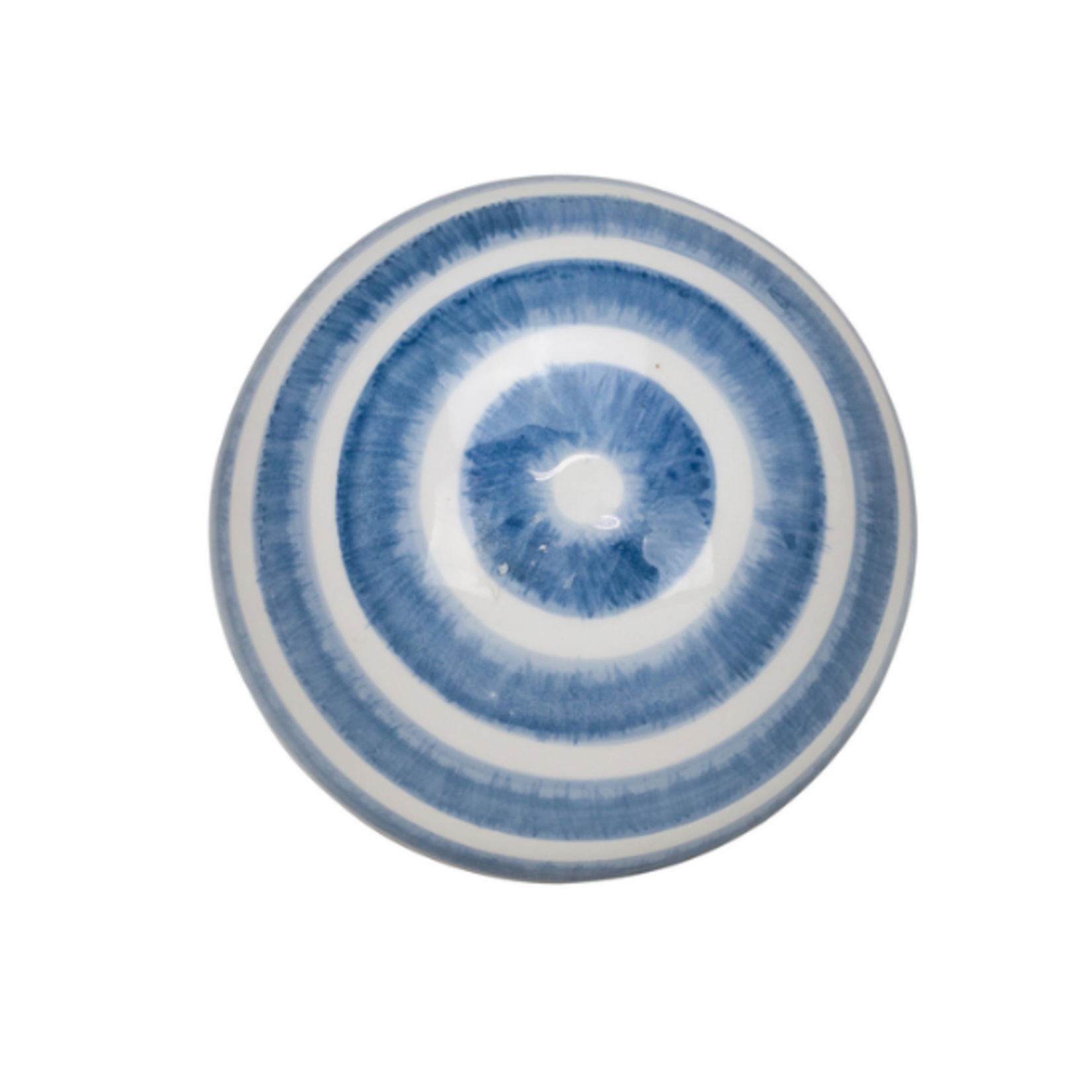 Outside The Box 4' Barrett White & Blue Ceramic Decorative Orb Spheres - EACH SOLD SEPARATELY