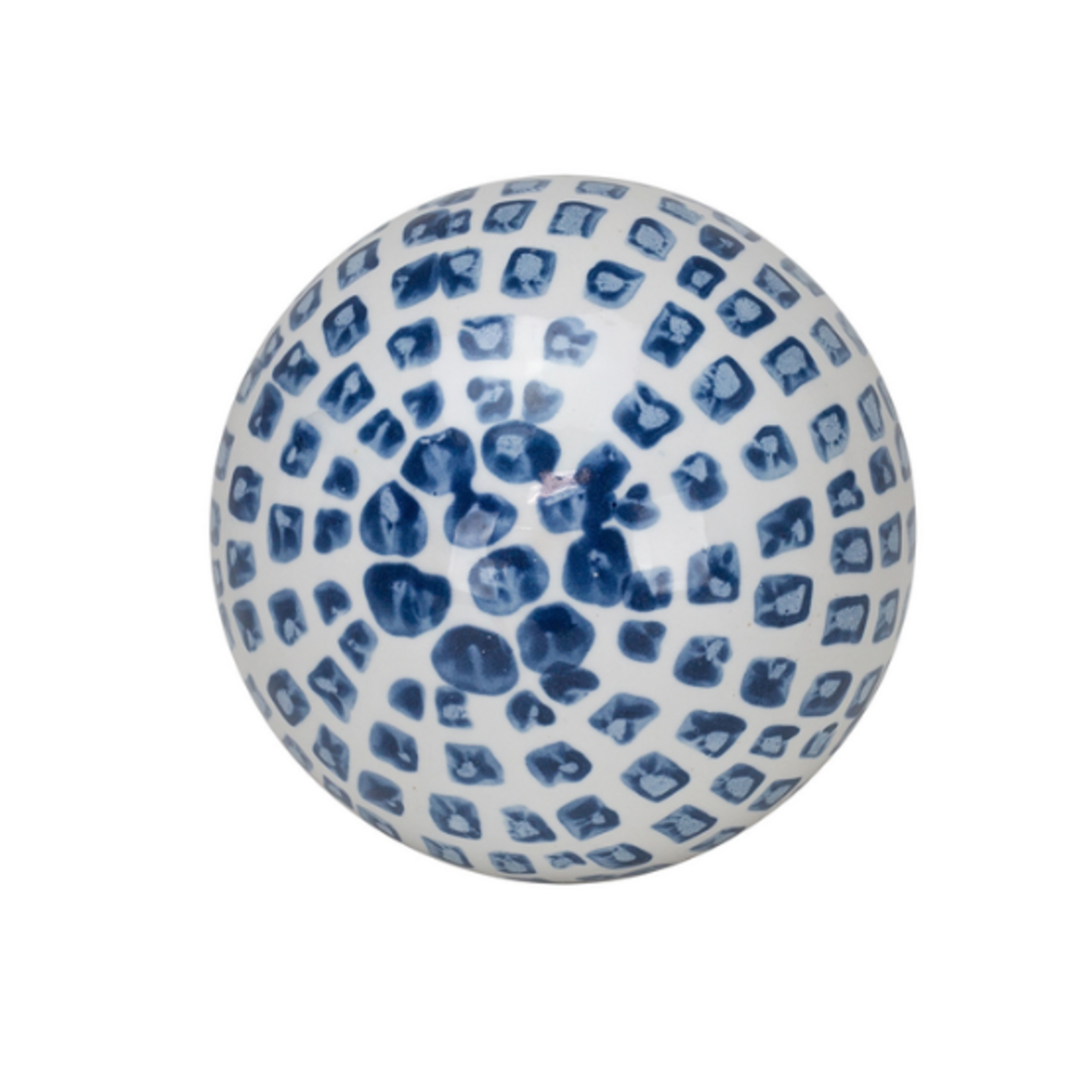 Outside The Box 4' Barrett White & Blue Ceramic Decorative Orb Spheres - EACH SOLD SEPARATELY