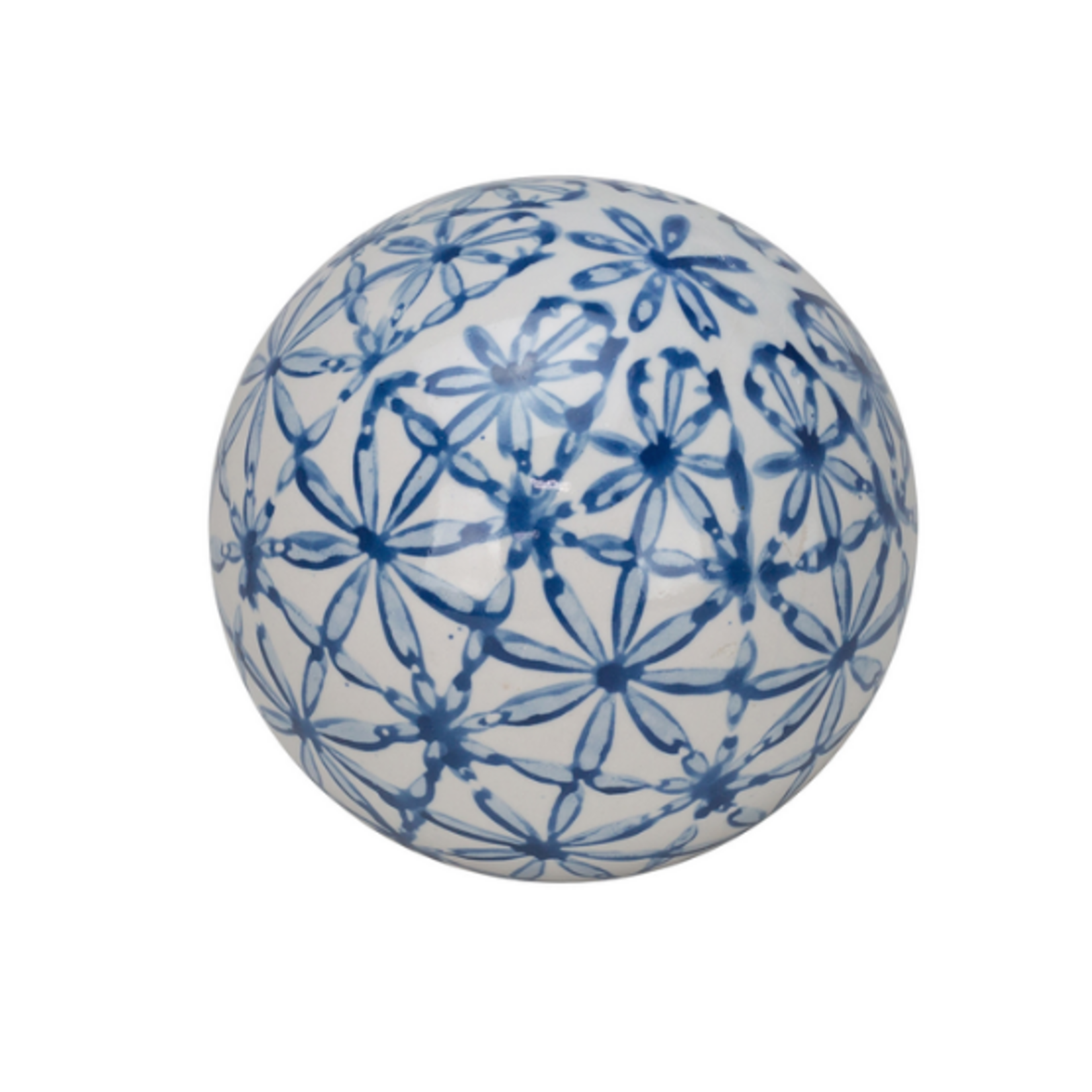 Outside The Box 4' Barrett White & Blue Ceramic Decorative Orb Spheres - EACH SOLD SEPARATELY