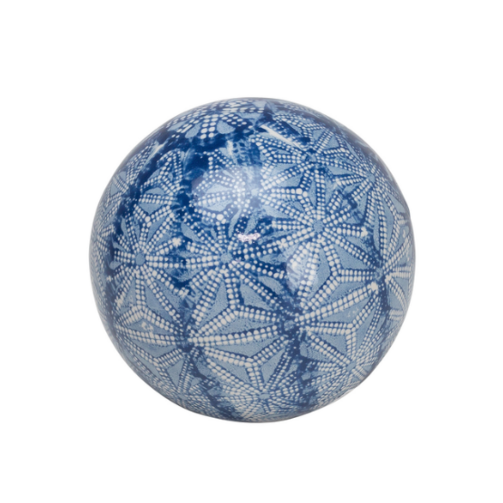 Outside The Box 4' Barrett White & Blue Ceramic Decorative Orb Spheres - EACH SOLD SEPARATELY