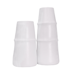 Outside The Box 19" & 14" Set Of 2 Fiona White Ceramic Vases