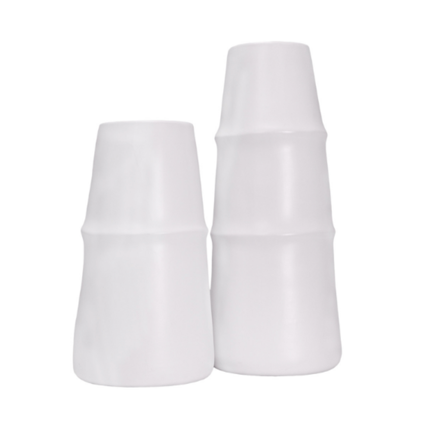 Outside The Box 19" & 14" Set Of 2 Fiona White Ceramic Vases