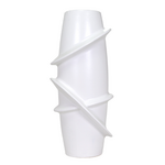 Outside The Box 21" Cha Cha White Stoneware Orbital Vase