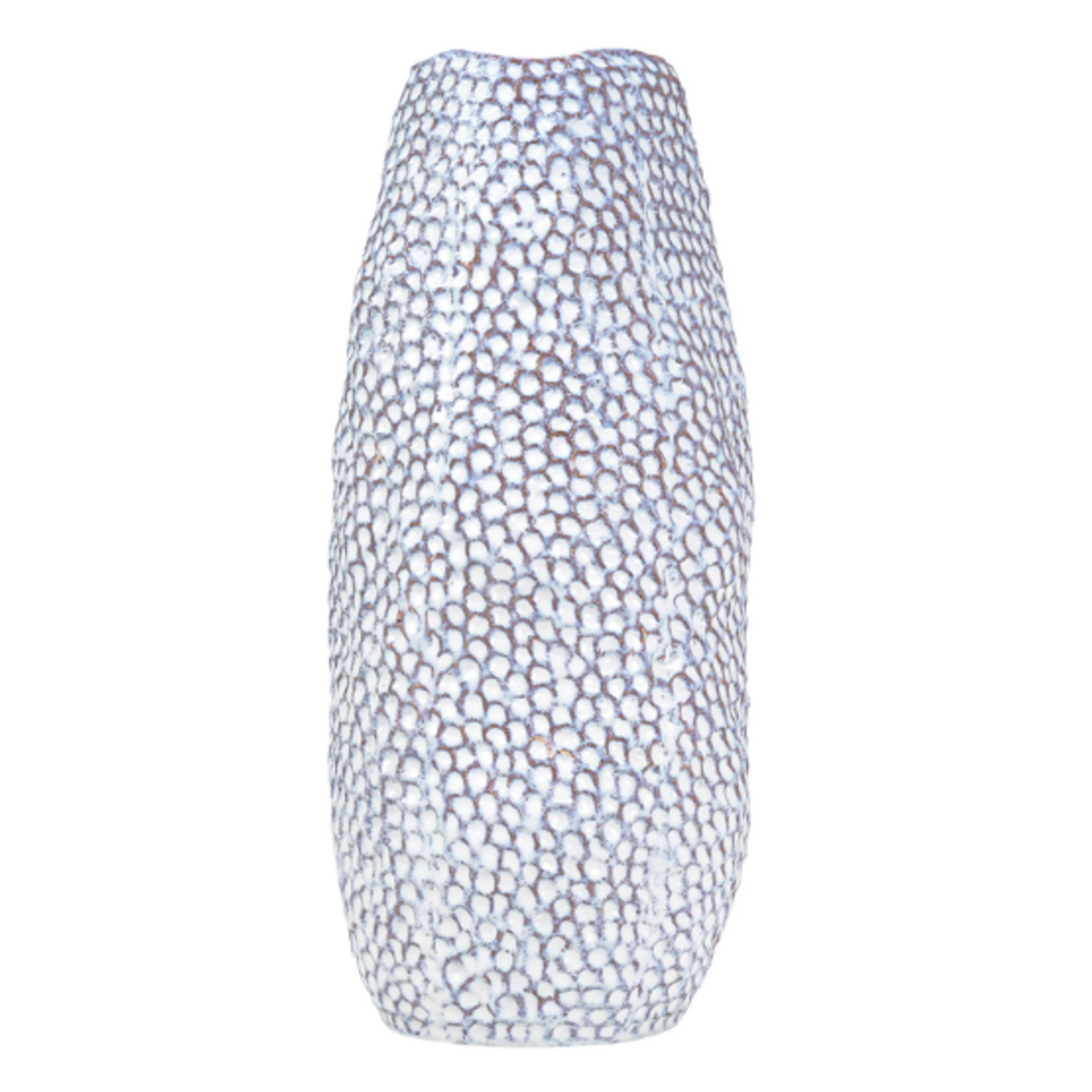Outside The Box 20" Kaleri Blue & White Stoneware Textured Vase
