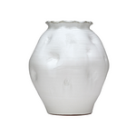 Outside The Box 14" Ainsley Matte White Terracotta Dimpled Vase