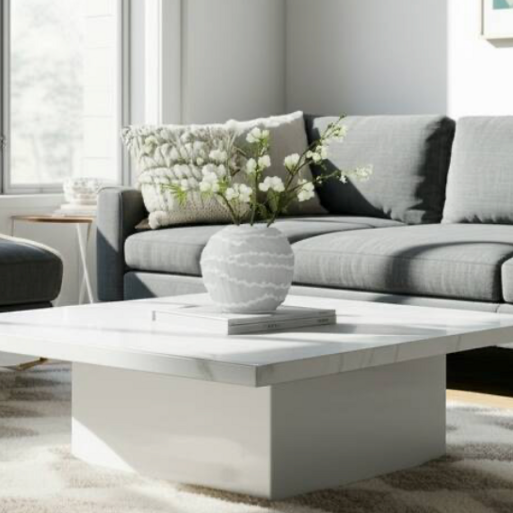 Outside The Box 12" Warwick Frosted White Carved Glass Vase