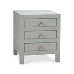 Outside The Box 20x20x24 Set Of 2 Kagu Raffia Wrapped Mahogany 3 Drawer Nightstands In Pale Blue - RFPB