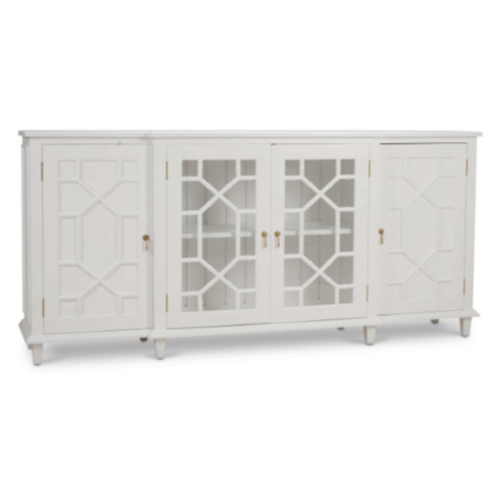 Outside The Box 84x17x39 Grosvenor Solid Mahogany Credenza In Architectural White - HRW