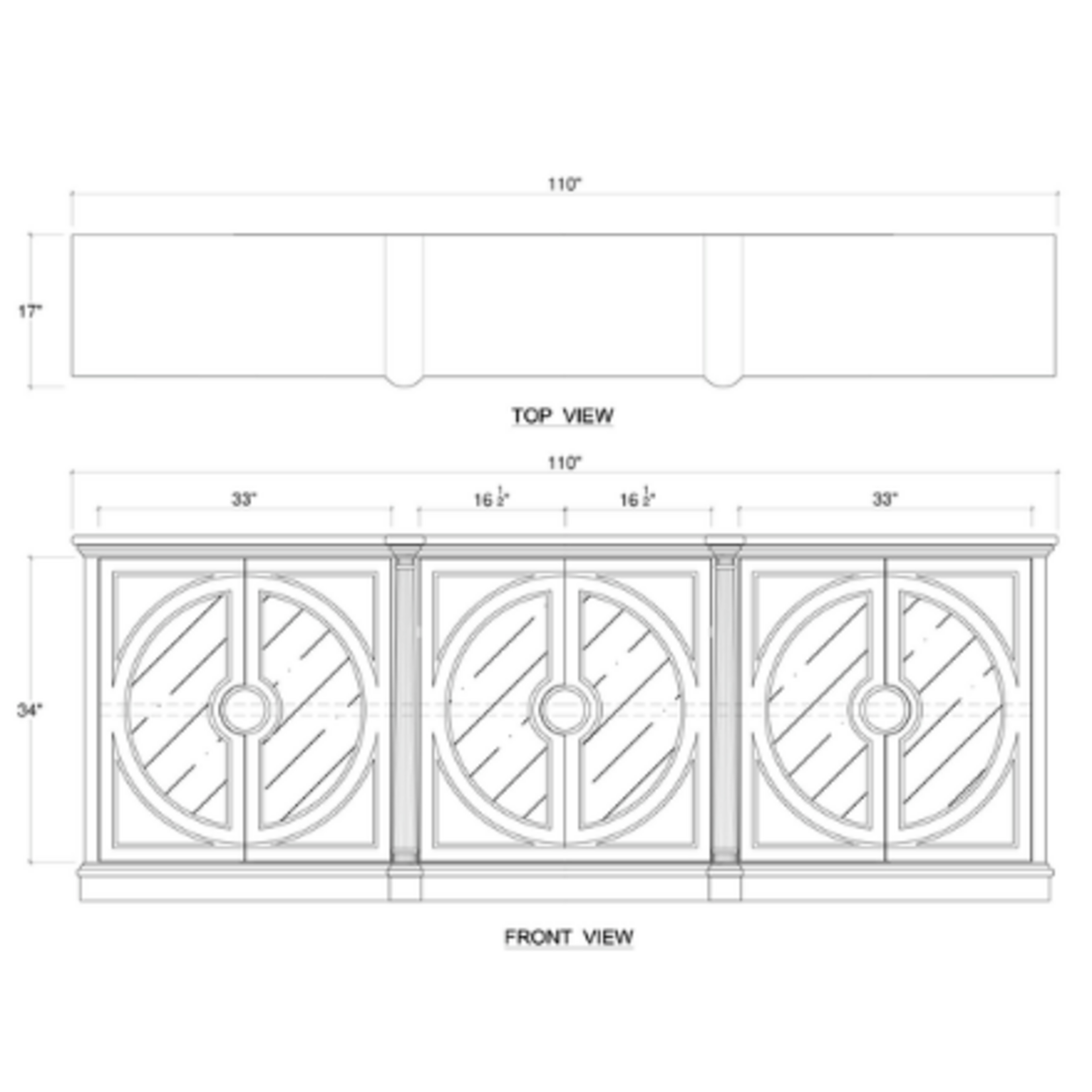 Outside The Box 110x17x41 Pimlico Solid Mahogany 6 Door Sideboard In Sandbar - SNB-HRW