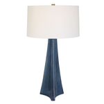 Outside The Box 32" Uttermost Teramo Dark Blue Glaze Ceramic Table Lamp