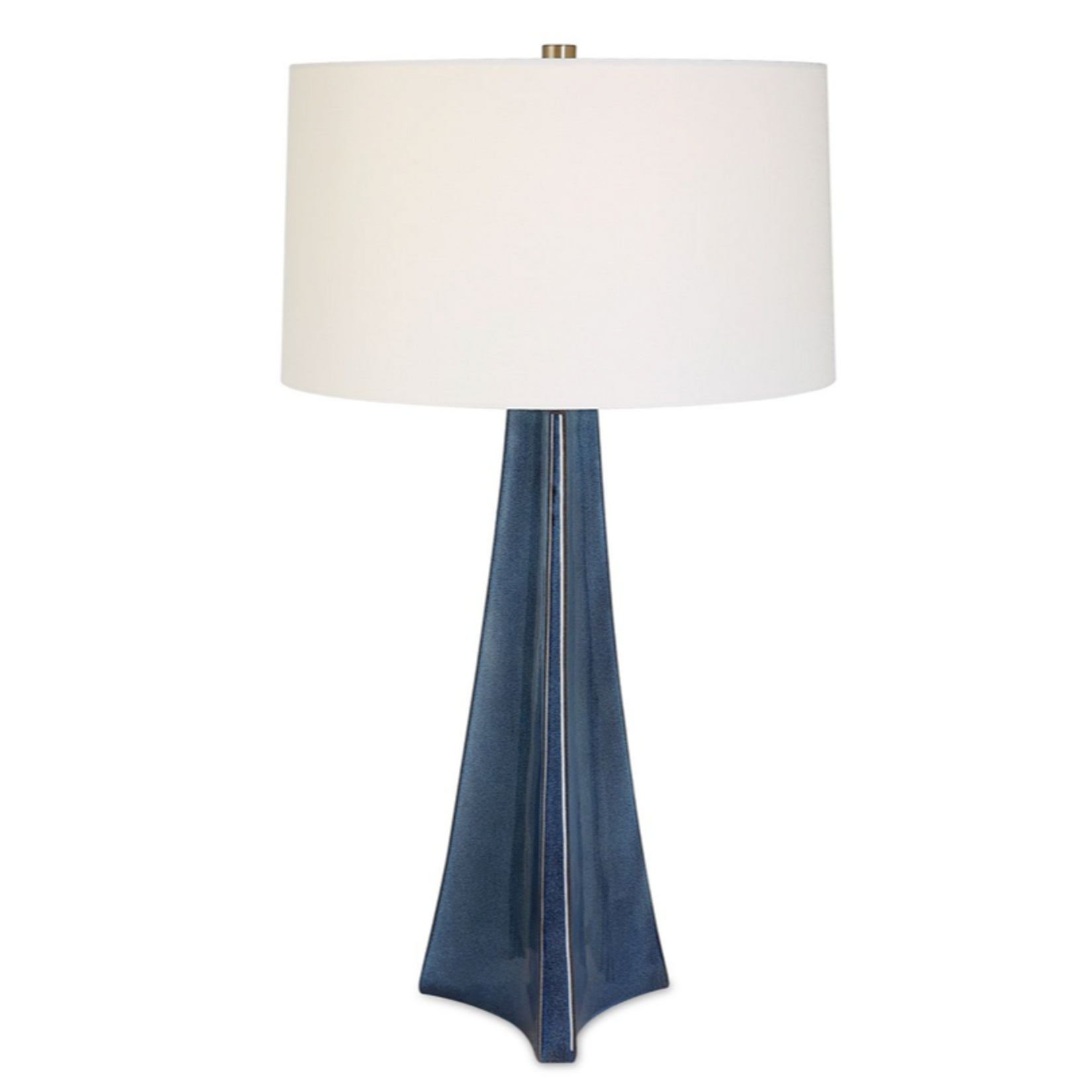 Outside The Box 32" Uttermost Teramo Dark Blue Glaze Ceramic Table Lamp