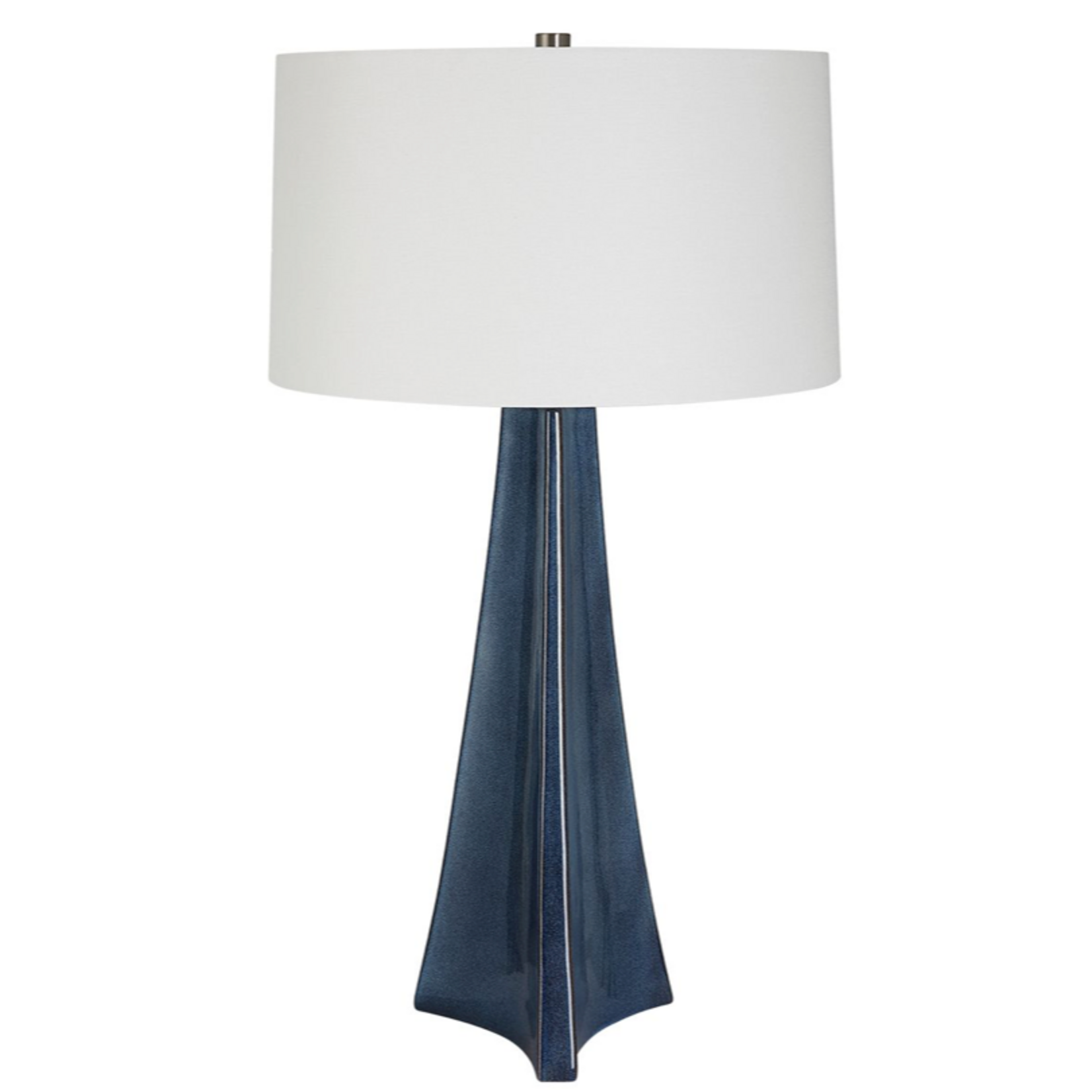 Outside The Box 32" Uttermost Teramo Dark Blue Glaze Ceramic Table Lamp