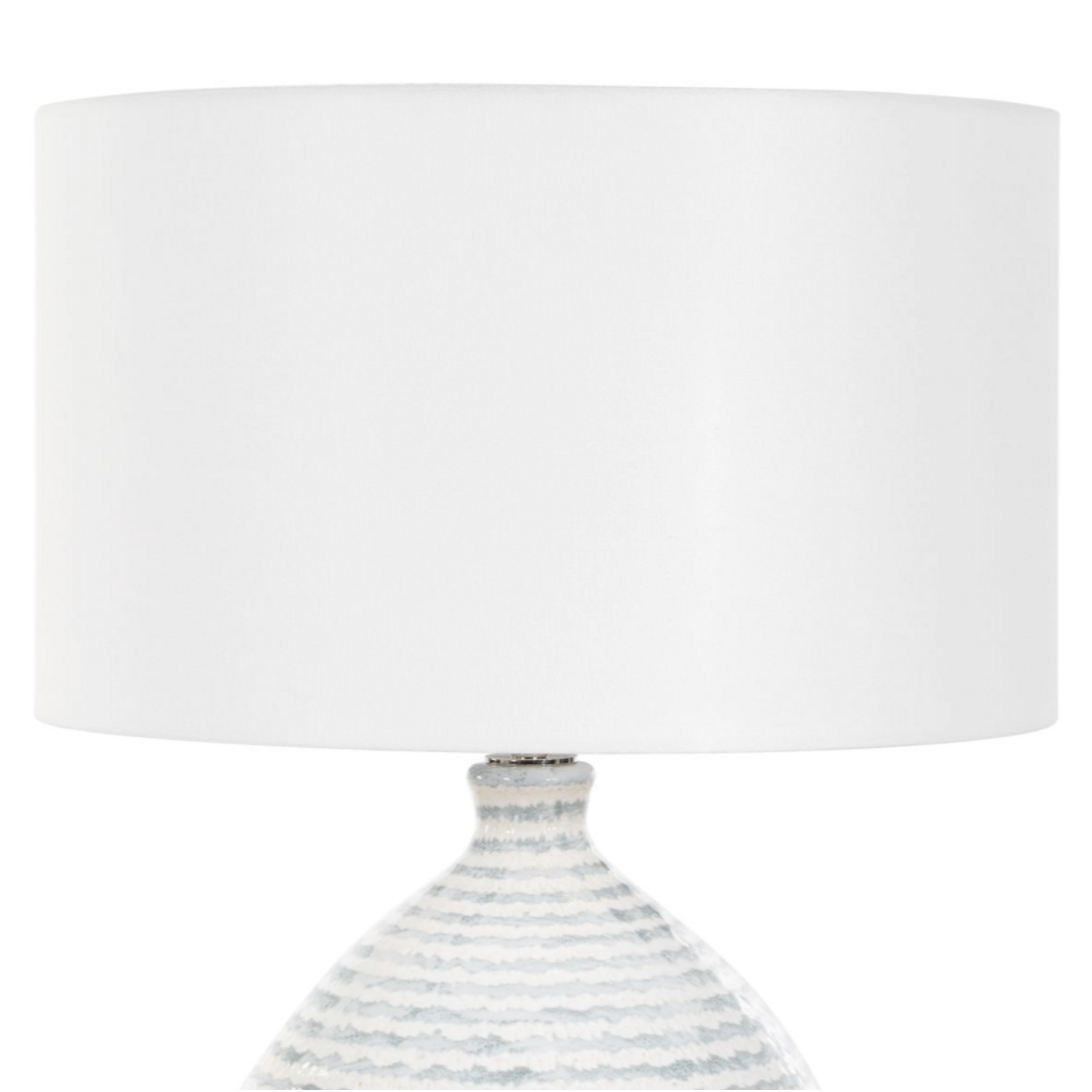 Outside The Box 27" Uttermost Clary White & Gray Striped Ceramic Table Lamp