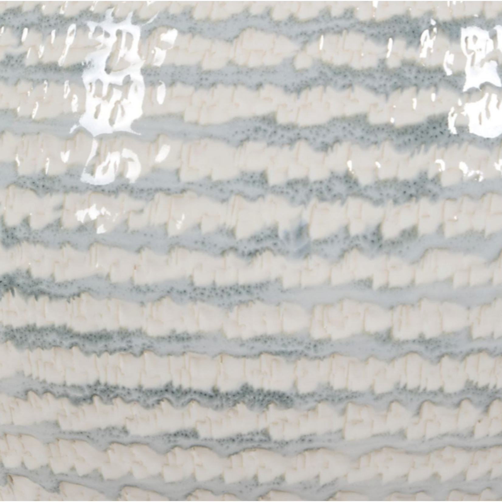 Outside The Box 27" Uttermost Clary White & Gray Striped Ceramic Table Lamp