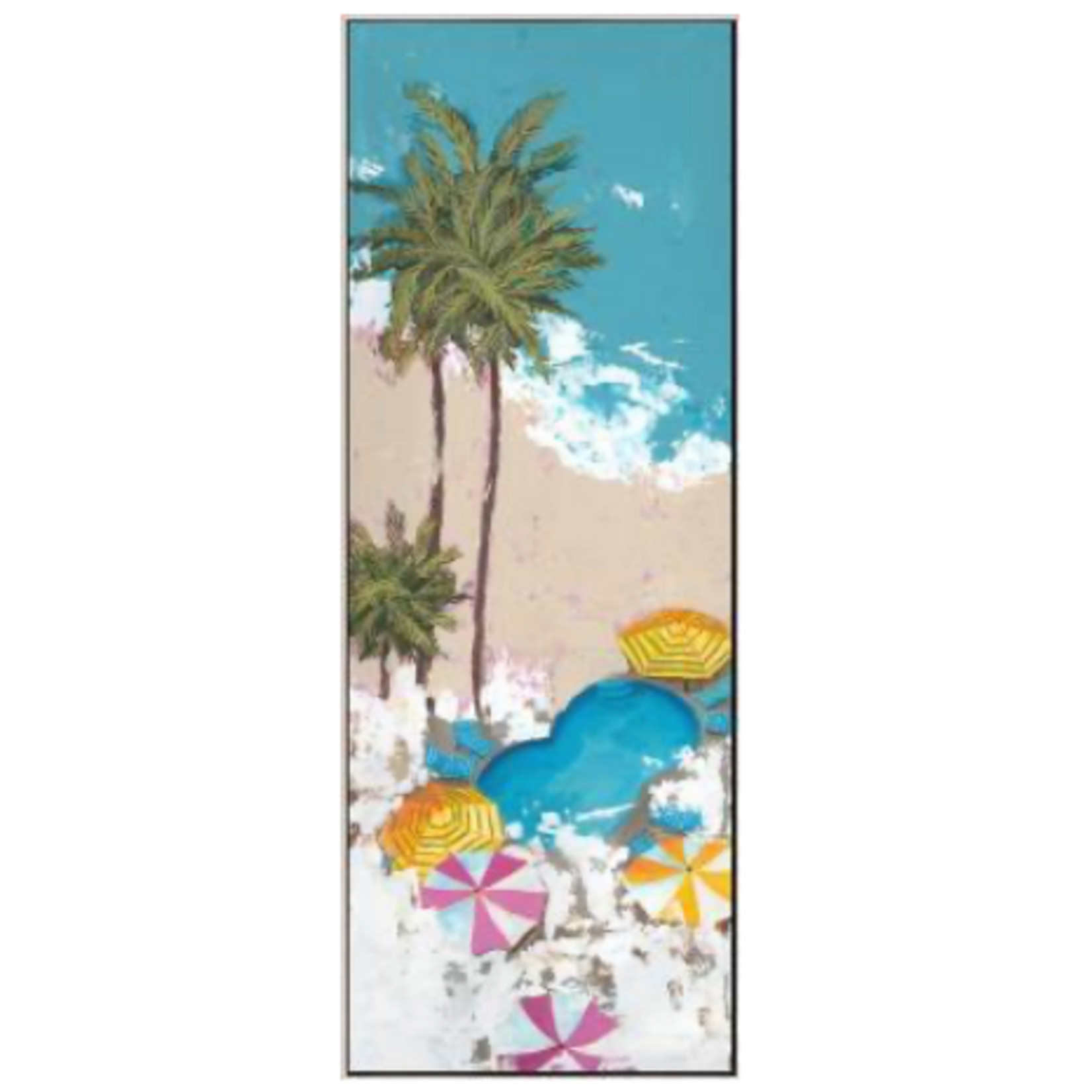 Outside The Box 66x24 Sandy Saturday 1 Gel Brush Canvas White Wood Frame