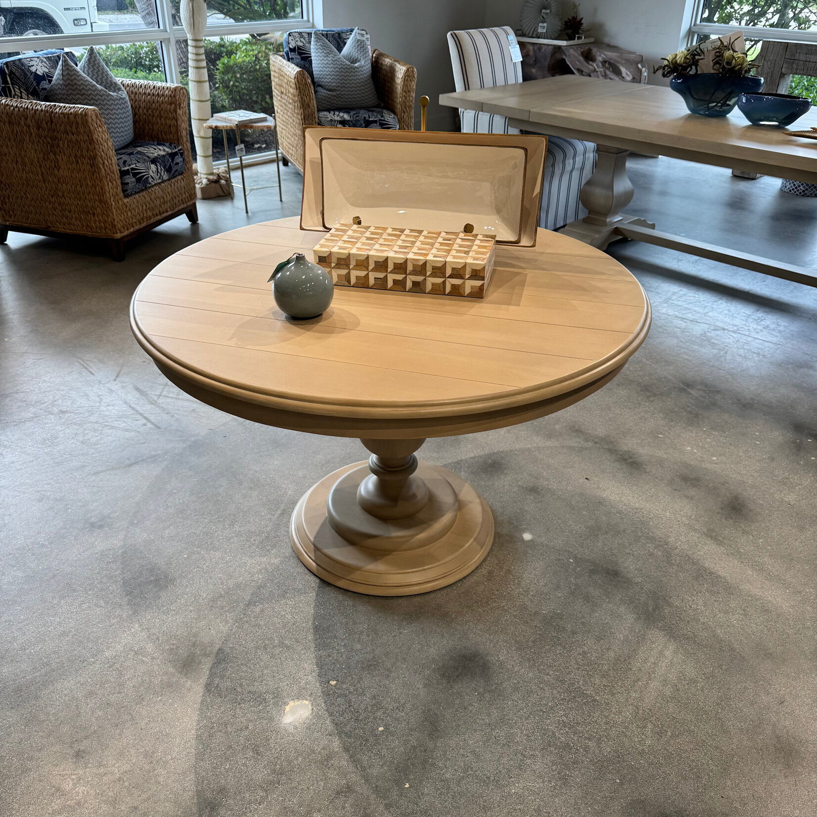 Outside The Box 48" Gloucester Solid Mahogany Dining Table In Sandbar - SNB