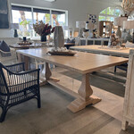 Outside The Box 84x40 Trestle Solid Mahogany Dining Table In Sandbar - SNB