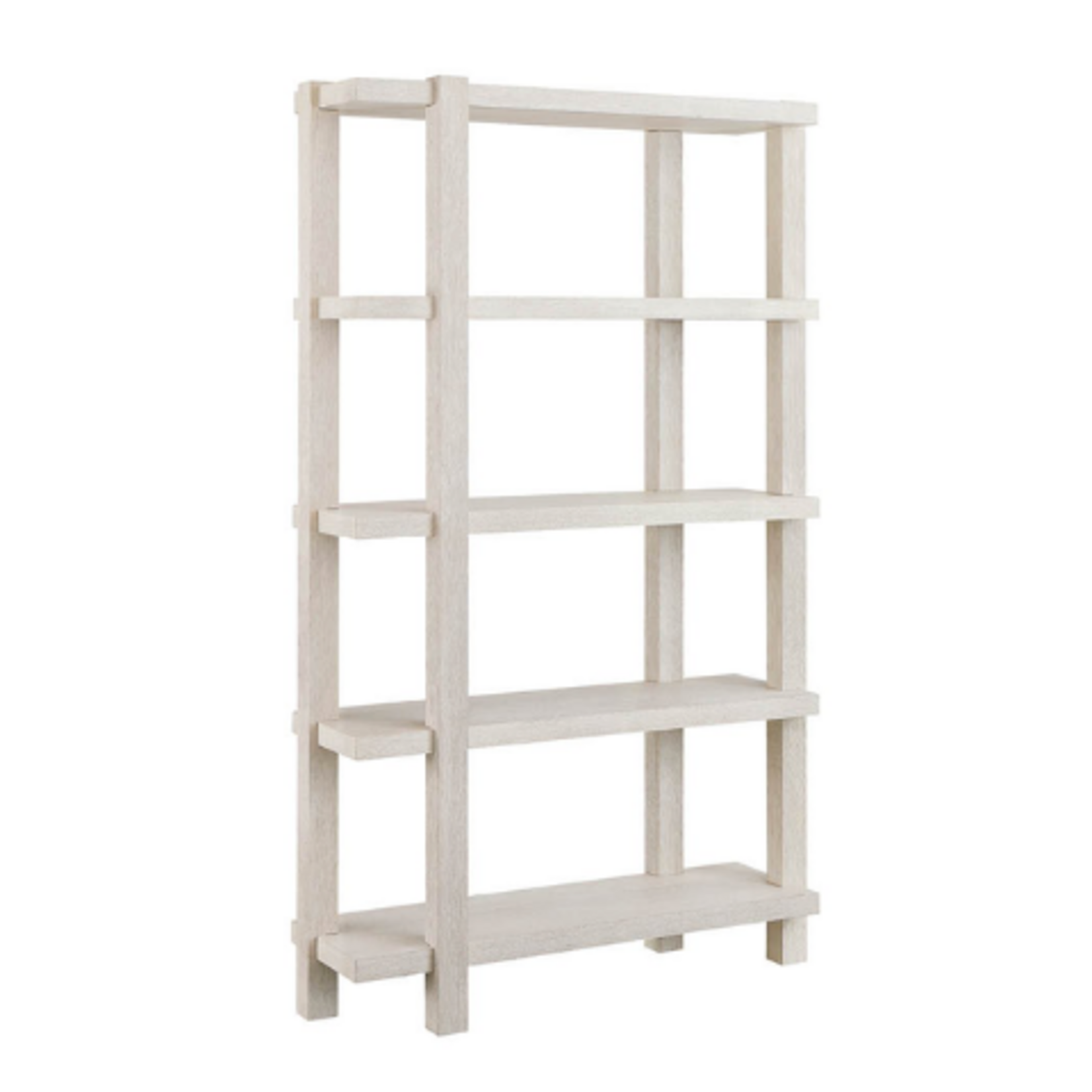 Outside The Box 80x16x48 Mist White Washed Oak 5 Shelf Etagere
