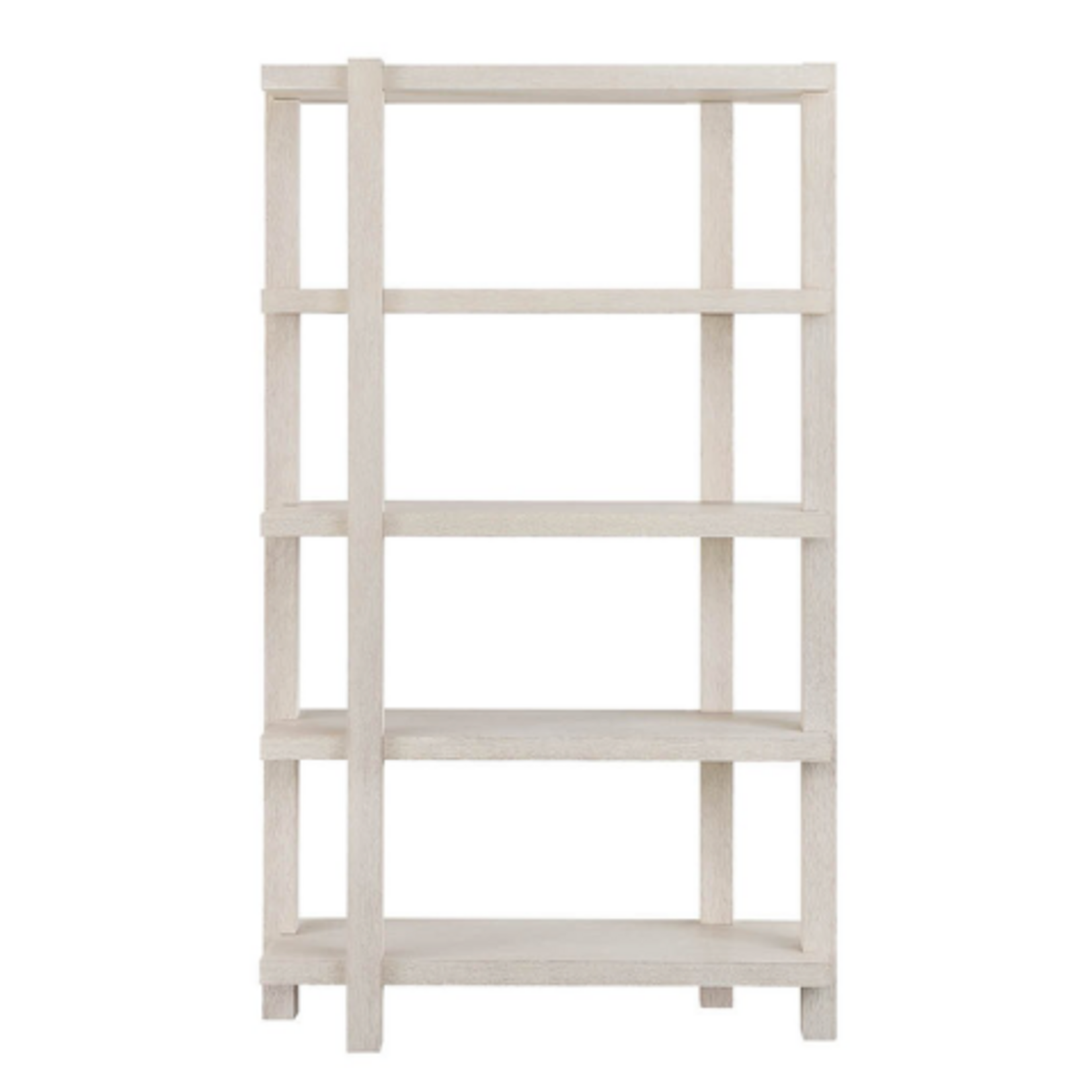 Outside The Box 80x16x48 Mist White Washed Oak 5 Shelf Etagere