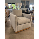 Outside The Box Allie Ice Blue Kid Proof Performance Fabric Upholstered Cloud Swivel Chair Washed Oak Base  VO110-34 (HH)