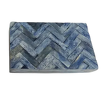 Outside The Box Blue Zig Zag Bone Inlay Decorative Box