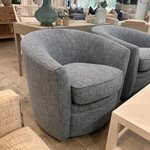 Outside The Box Baldwin Bone Blue Kid Proof Performance Fabric Upholstered Cloud Swivel Chair  BU104-02 (AA)