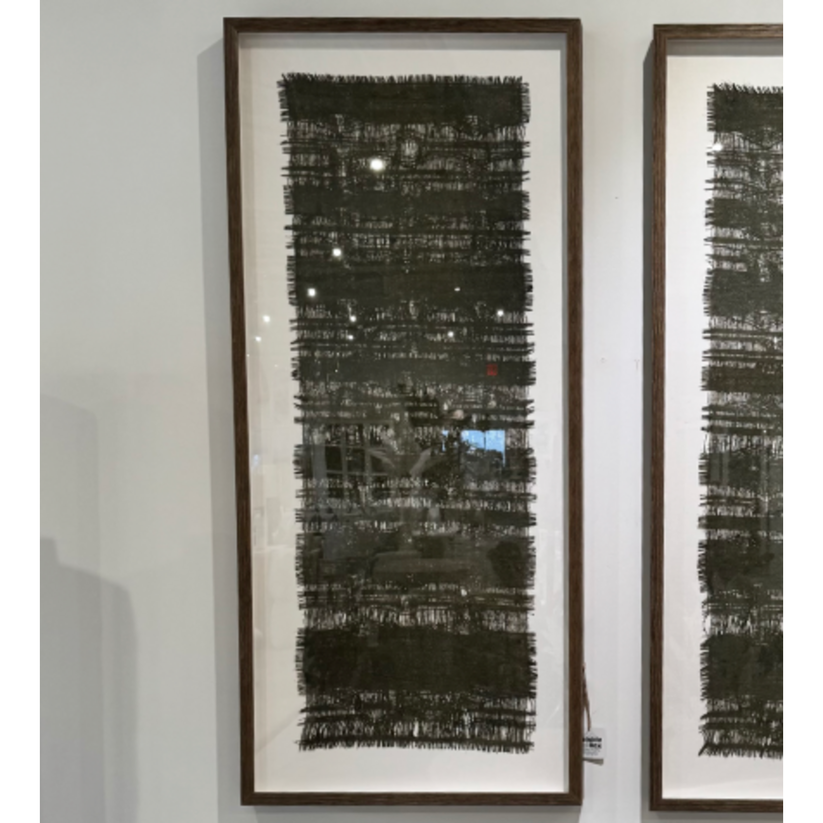 Outside The Box 59x26 Strata 1 Olive Greet Framed Art