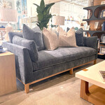 Outside The Box 90x38x35 Boden Federal Blue Poly Performance Fabric Cloud Upholstered Sofa 18499-52 (S)